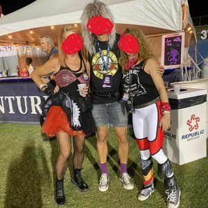 RockShowCo - Van Halen David Lee Roth 1981 "Spandex" WH/ Red - WOMENS Size M